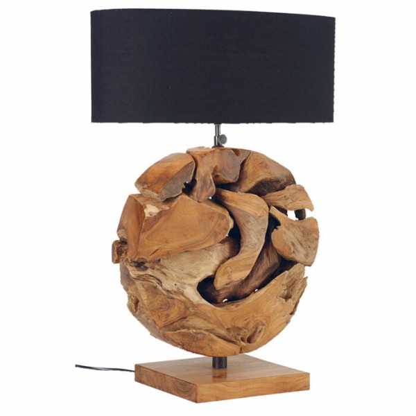 Lampe circulaire teck
