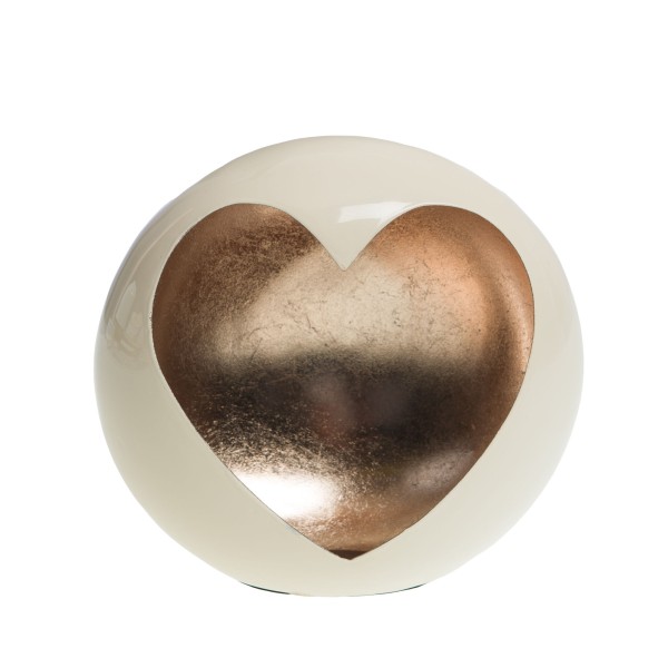 Photophore cœur crème