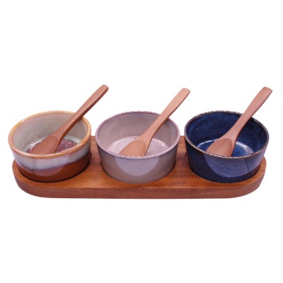 Set de 3 ramequins en grès...