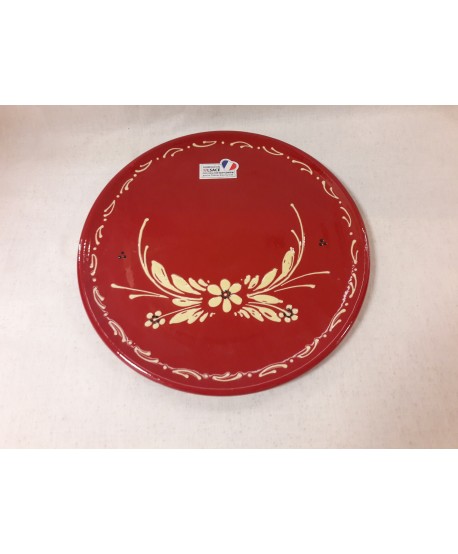 Plat à Tourte rouge petites fleurs