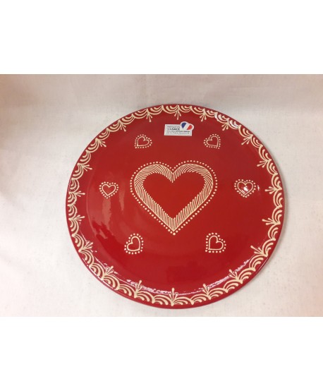 Plat à Tourte rouge cœur