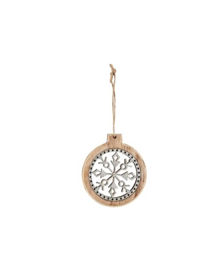 Suspension ronde en bois naturel